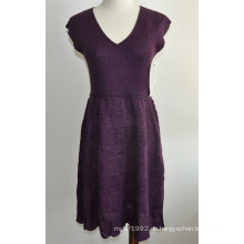 Elegantes Frauen-Sleeveless Knit-V-Ansatz Strickjacke-Kleid